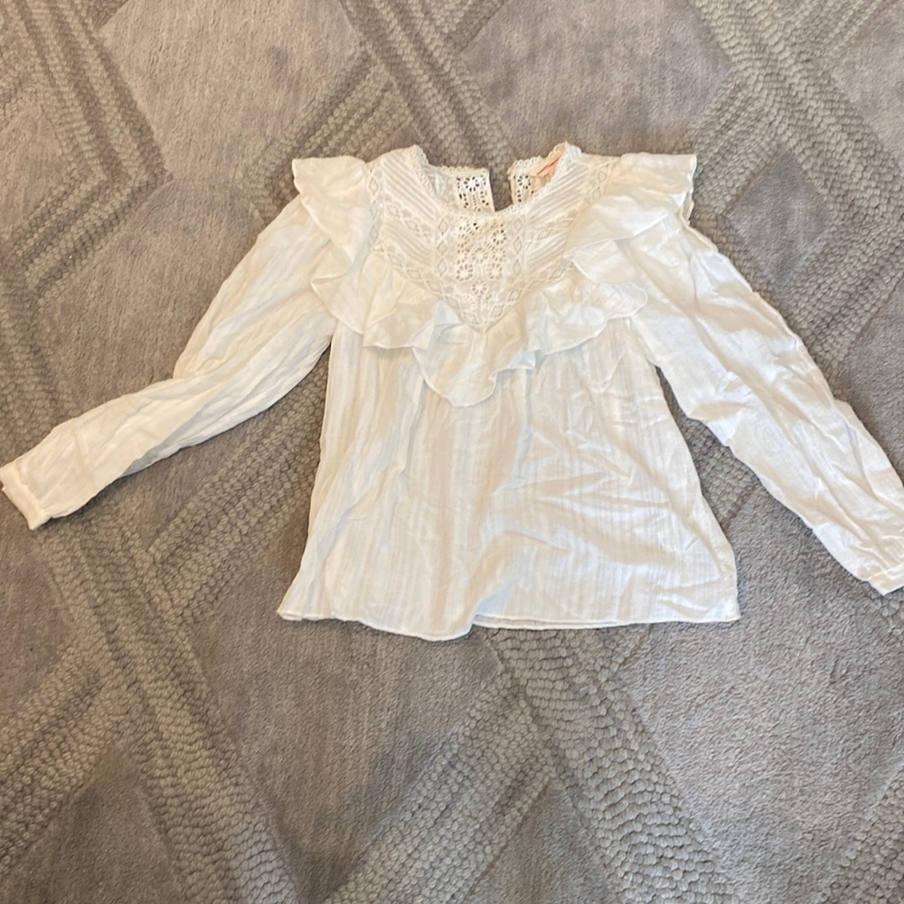 Rebecca Taylor Size 6 White Long sleeve Top